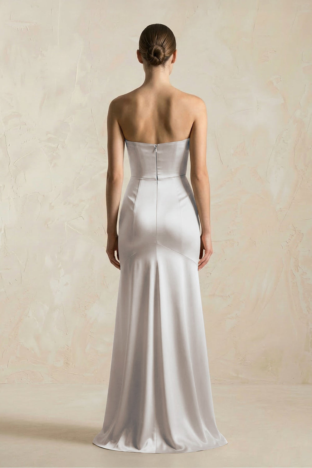 Sheath Sweetheart Corset Satin Bridesmaid Dress in Frost - KISS BRIDAL Bridesmaid Dresses