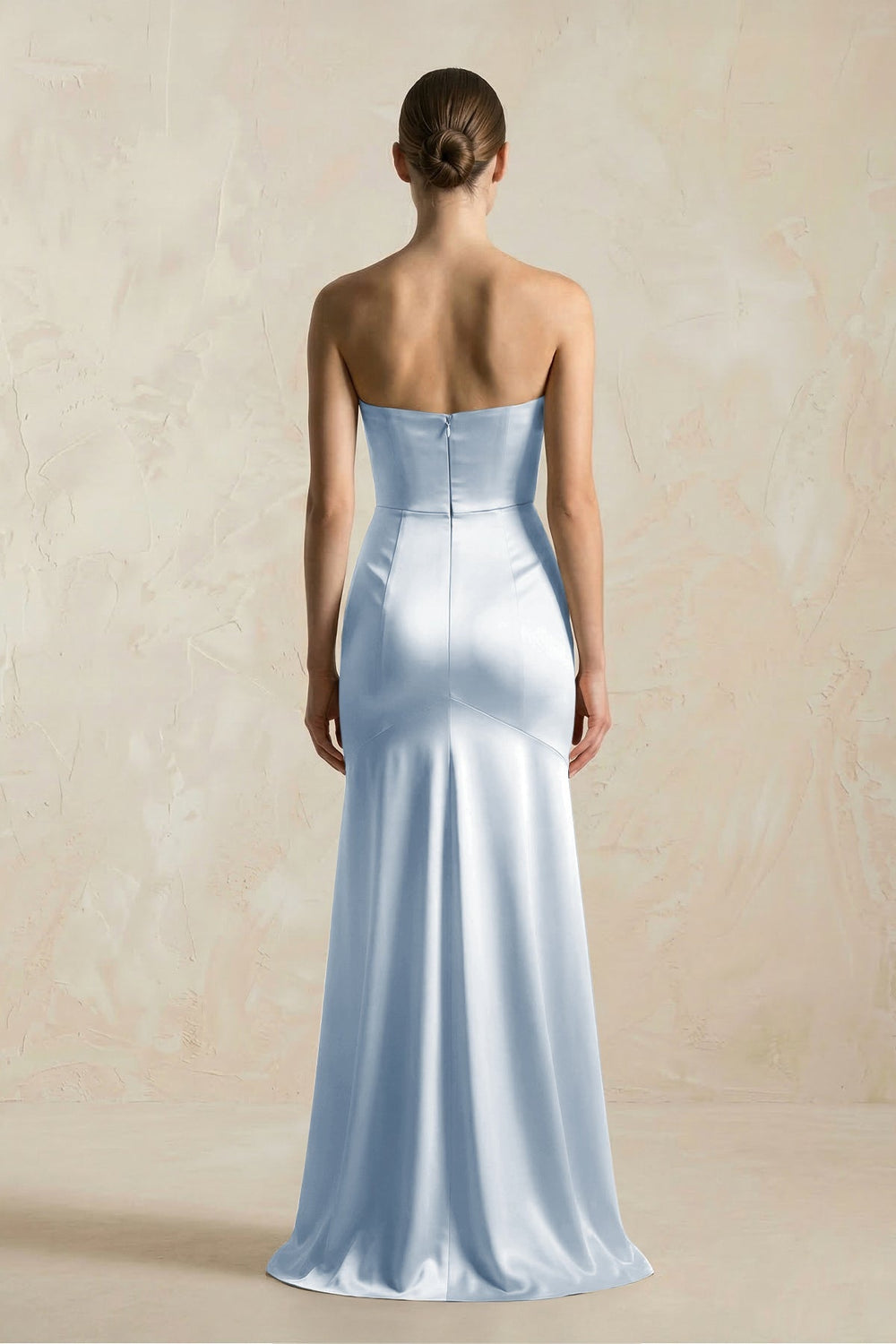 Sheath Sweetheart Corset Satin Bridesmaid Dress in Ice - KISS BRIDAL Bridesmaid Dresses