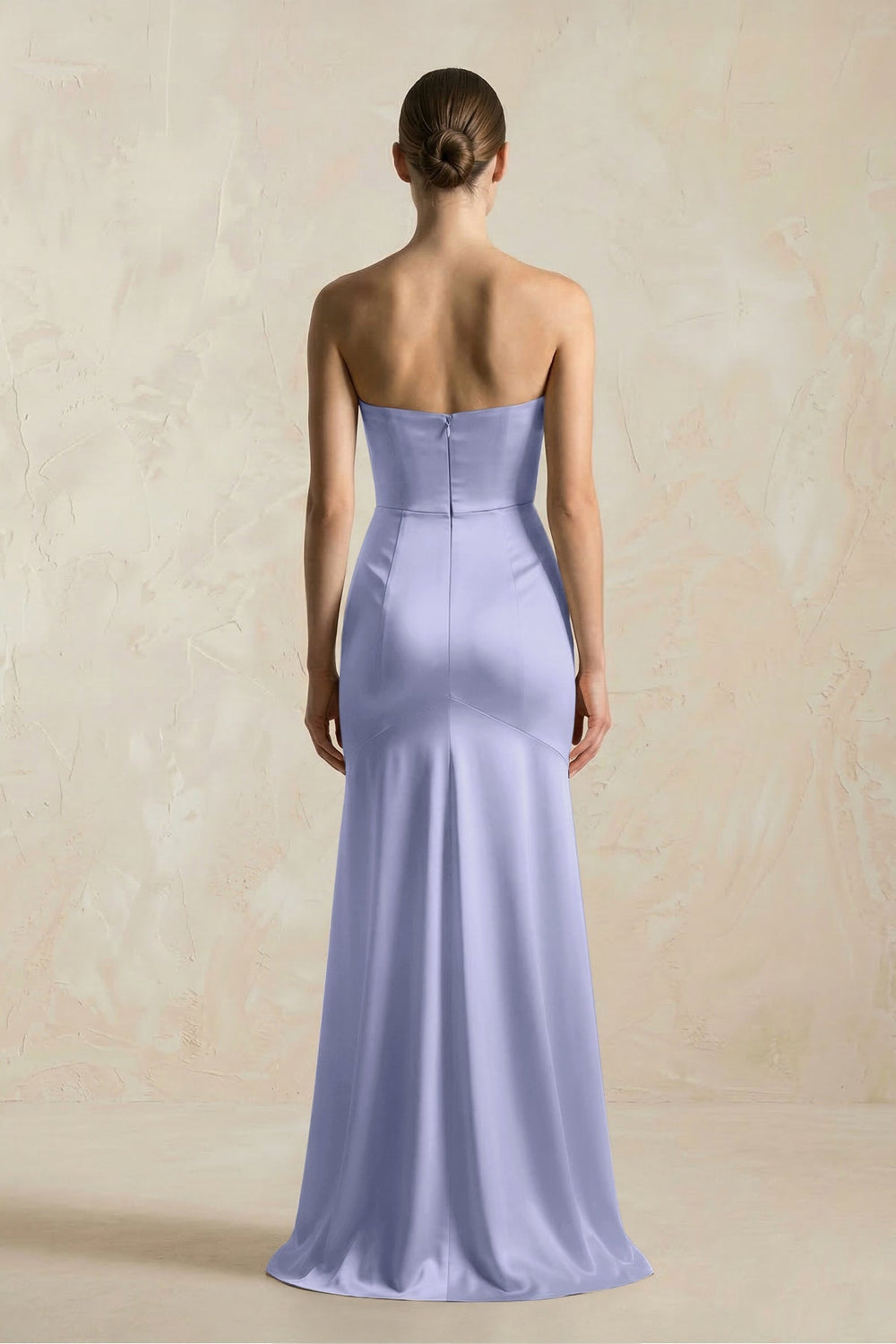 Sheath Sweetheart Corset Satin Bridesmaid Dress in Lavender - KISS BRIDAL Bridesmaid Dresses