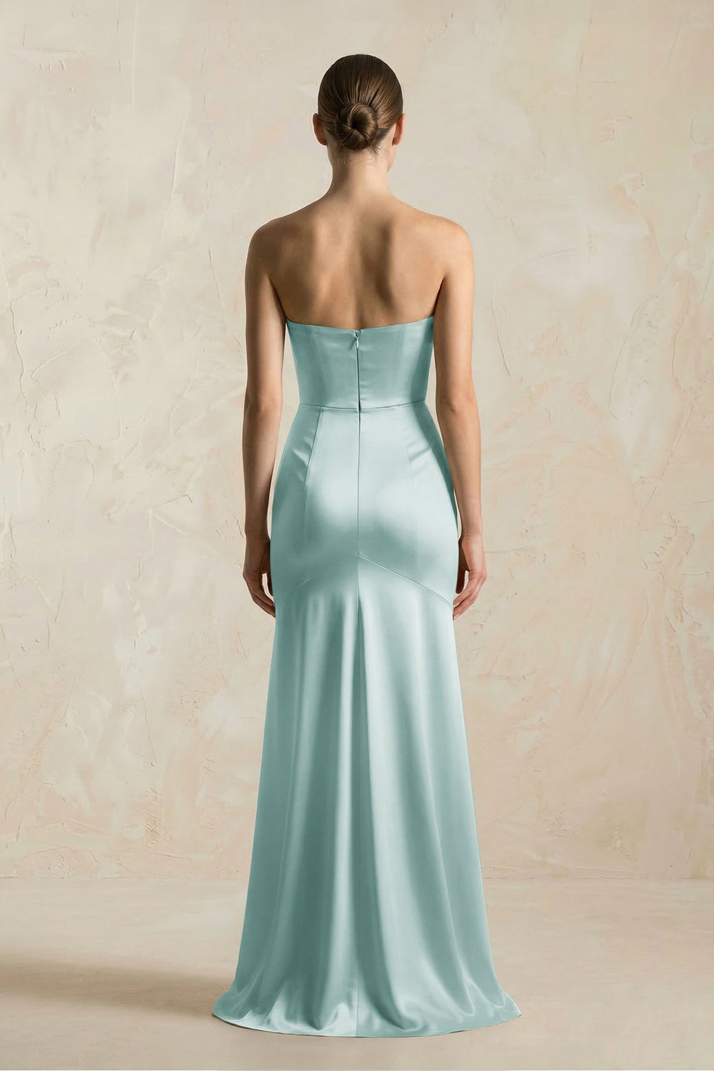 Sheath Sweetheart Corset Satin Bridesmaid Dress in Sage - KISS BRIDAL Bridesmaid Dresses