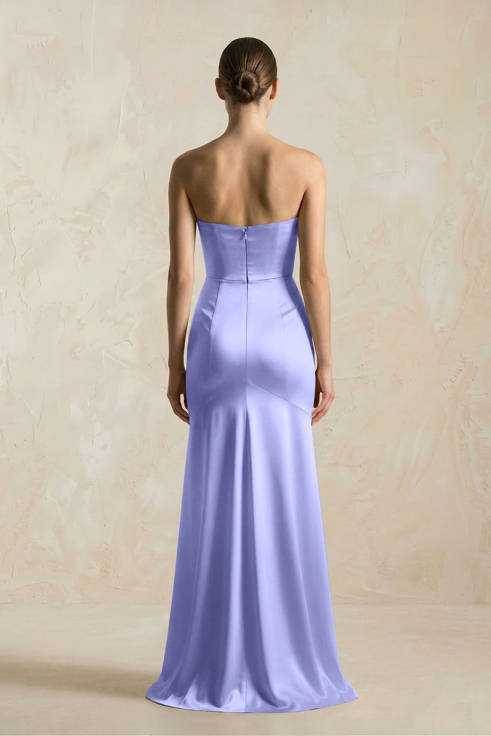 Sheath Sweetheart Corset Satin Bridesmaid Dress in Steel Blue - KISS BRIDAL Bridesmaid Dresses