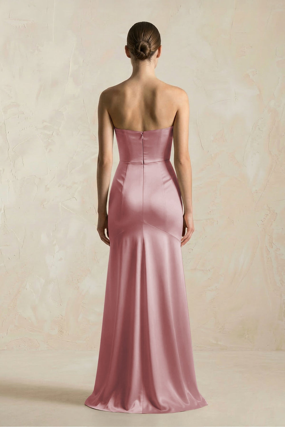 Sheath Sweetheart Corset Satin Bridesmaid Dress in Toffee - KISS BRIDAL Bridesmaid Dresses
