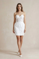 Sheath Sweetheart Lace Wedding Dresses - KISS BRIDAL Wedding Dresses