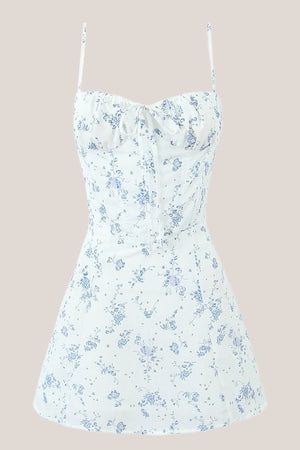 Sheath Sweetheart Vintage Rose Printed Cotton Mini Dress - SHE IS ME Dresses