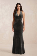 Sheath Velvet V - Neck Bridesmaid Dress in Frost - KISS BRIDAL Bridesmaid Dresses
