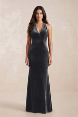 Sheath Velvet V - Neck Bridesmaid Dress in Neptune - KISS BRIDAL Bridesmaid Dresses