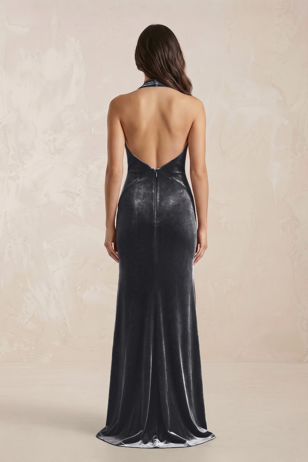 Sheath Velvet V - Neck Bridesmaid Dress in Neptune - KISS BRIDAL Bridesmaid Dresses