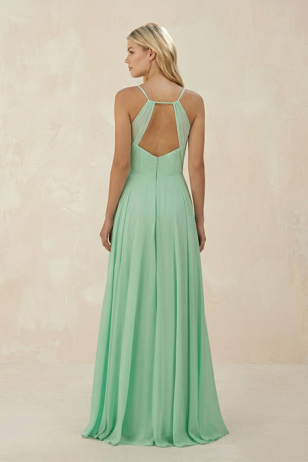 Spaghetti Strap A - Line Chiffon Bridesmaid Dress - SHE IS ME Bridesmaid Dresses