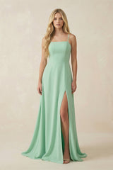 Spaghetti Strap A - Line Chiffon Bridesmaid Dress - KISS BRIDAL Bridesmaid Dresses