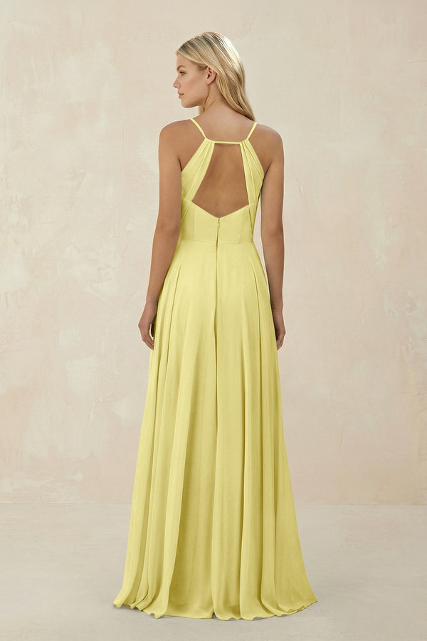 Spaghetti Strap A - Line Chiffon Bridesmaid Dress in Buttercup - KISS BRIDAL Bridesmaid Dresses
