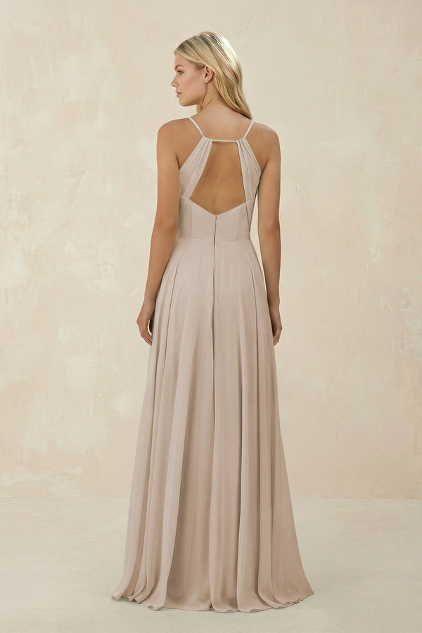 Spaghetti Strap A - Line Chiffon Bridesmaid Dress in Frost - KISS BRIDAL Bridesmaid Dresses