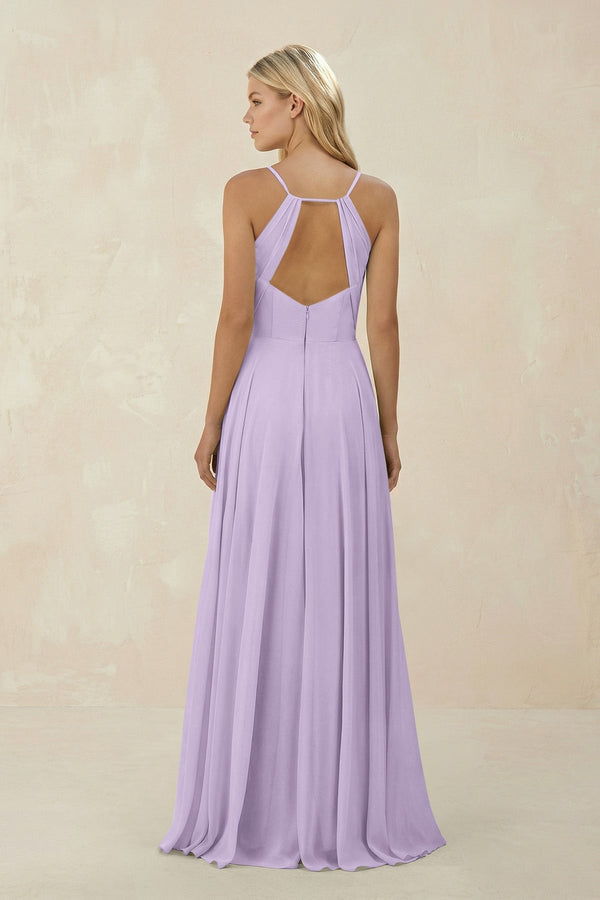 Spaghetti Strap A - Line Chiffon Bridesmaid Dress in Lavender - KISS BRIDAL Bridesmaid Dresses