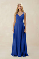 Spaghetti Strap A - Line Chiffon Bridesmaid Dress in Royal Blue - KISS BRIDAL Bridesmaid Dresses