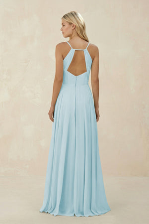 Spaghetti Strap A - Line Chiffon Bridesmaid Dress in Sky Blue - KISS BRIDAL Bridesmaid Dresses