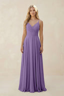 Spaghetti Strap A - Line Chiffon Bridesmaid Dress in Tahiti - KISS BRIDAL Bridesmaid Dresses