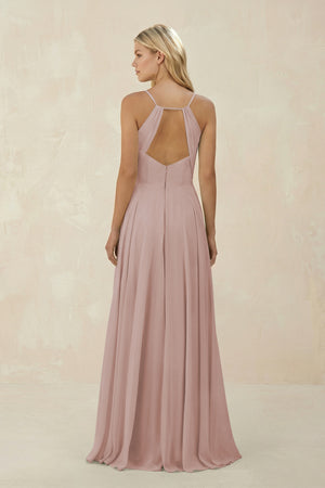 Spaghetti Strap A-Line Chiffon Bridesmaid Dress in Toffee (2) | KISSBRIDAL