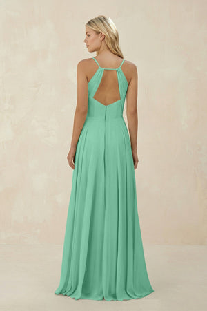 Spaghetti Strap A - Line Chiffon Bridesmaid Dress in Turquoise - KISS BRIDAL Bridesmaid Dresses