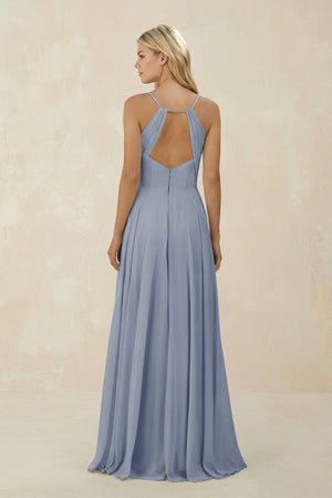Spaghetti Strap A - Line Chiffon Bridesmaid Dress in Twilight - KISS BRIDAL Bridesmaid Dresses