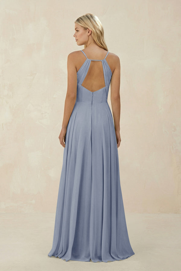 Spaghetti Strap A - Line Chiffon Bridesmaid Dress in Twilight - KISS BRIDAL Bridesmaid Dresses