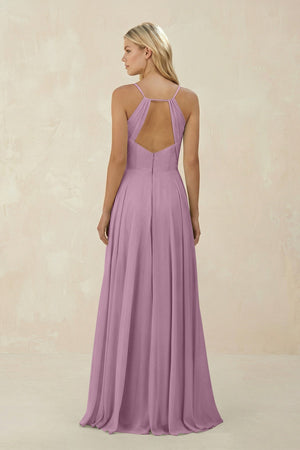 Spaghetti Strap A - Line Chiffon Bridesmaid Dress in Wisteria - KISS BRIDAL Bridesmaid Dresses