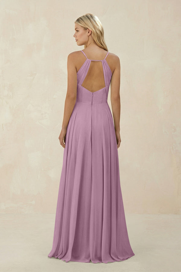 Spaghetti Strap A - Line Chiffon Bridesmaid Dress in Wisteria - KISS BRIDAL Bridesmaid Dresses