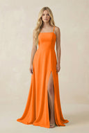 Spaghetti Strap Chiffon A - Line Bridesmaid Dress in Cinnamon - KISS BRIDAL Bridesmaid Dresses