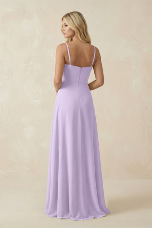 Spaghetti Strap Chiffon A - Line Bridesmaid Dress in Lavender - KISS BRIDAL Bridesmaid Dresses