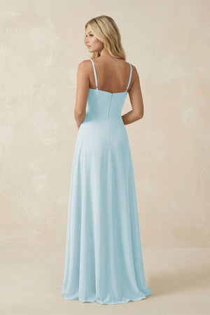 Spaghetti Strap Chiffon A - Line Bridesmaid Dress in Sky Blue - KISS BRIDAL Bridesmaid Dresses