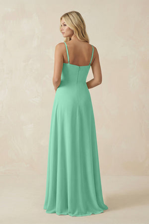 Spaghetti Strap Chiffon A - Line Bridesmaid Dress in Turquoise - KISS BRIDAL Bridesmaid Dresses