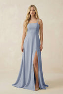 Spaghetti Strap Chiffon A - Line Bridesmaid Dress in Twilight - KISS BRIDAL Bridesmaid Dresses