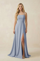 Spaghetti Strap Chiffon A - Line Bridesmaid Dress in Twilight - KISS BRIDAL Bridesmaid Dresses