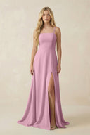Spaghetti Strap Chiffon A - Line Bridesmaid Dress in Vintage Mauve - KISS BRIDAL Bridesmaid Dresses