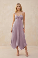 Spaghetti Strap Pleated A - Line Chiffon Midi Bridesmaid Dress in Dusk - KISS BRIDAL Bridesmaid Dresses