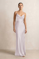 Spaghetti Strap Satin Sheath Bridesmaid Dress in Dusk - KISS BRIDAL Bridesmaid Dresses