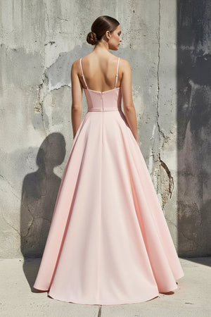 Spaghetti Straps A - Line Gown in Pink - SHE IS ME