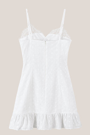 Spaghetti Straps A-Line Mini Dress with Bow in White – SHE IS ME Dresses