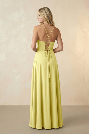 Spaghetti Straps Chiffon A-Line Bridesmaid Dress in Buttercup - SHE IS ME BRIDESMAID DRESSES