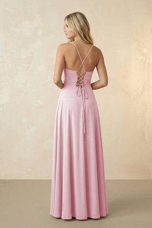 Spaghetti Straps Chiffon A-Line Bridesmaid Dress in Candy Pink - SHE IS ME BRIDESMAID DRESSES