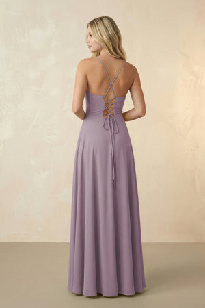 Spaghetti Straps Chiffon A-Line Bridesmaid Dress in Dusk (2) | KISSBRIDAL