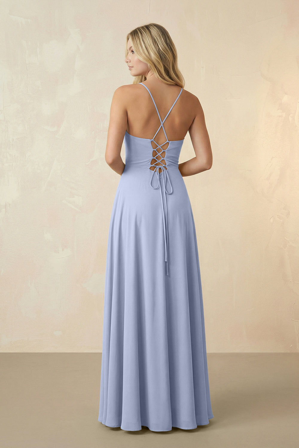 Spaghetti Straps Chiffon A-Line Bridesmaid Dress in Ice