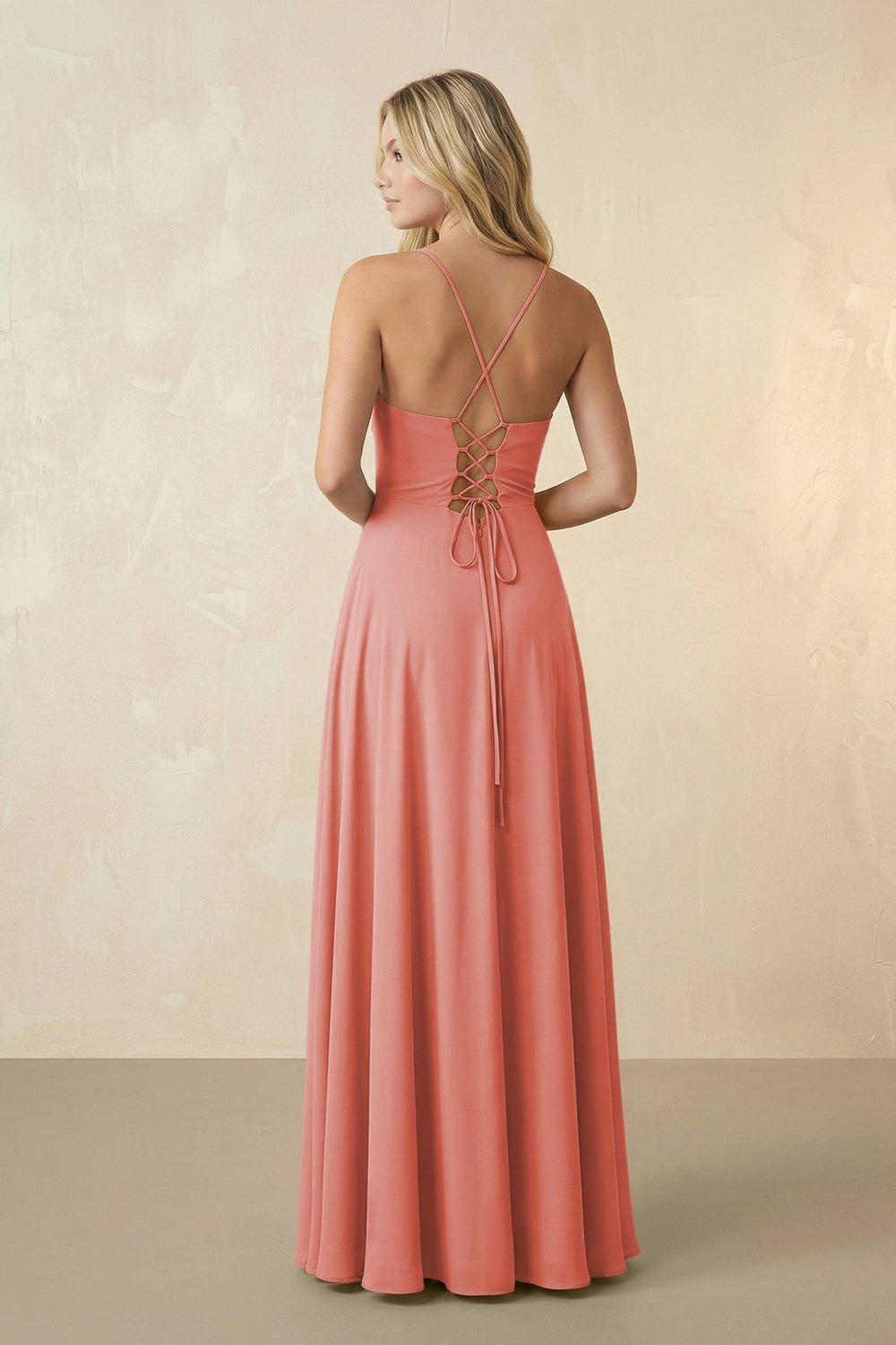 Spaghetti Straps Chiffon A-Line Bridesmaid Dress in Mulberry - SHE IS ME BRIDESMAID DRESSES