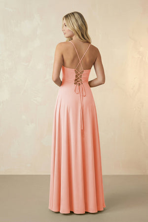 Spaghetti Straps Chiffon A-Line Bridesmaid Dress in Rose Petal - SHE IS ME BRIDESMAID DRESSES