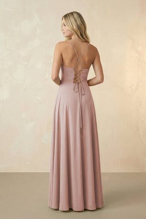 Spaghetti Straps Chiffon A-Line Bridesmaid Dress in Toffee - SHE IS ME BRIDESMAID DRESSES