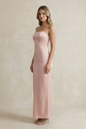 Spaghetti Straps Sheath Bridesmaid Dress in English Rose - SHE IS ME Bridesmaid Dresses