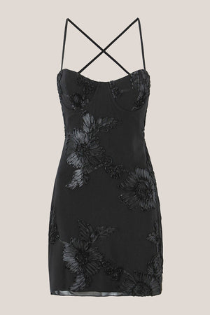 Spaghetti Straps Sheath Cotton Mini Dress in Black– SHE IS ME Dresses