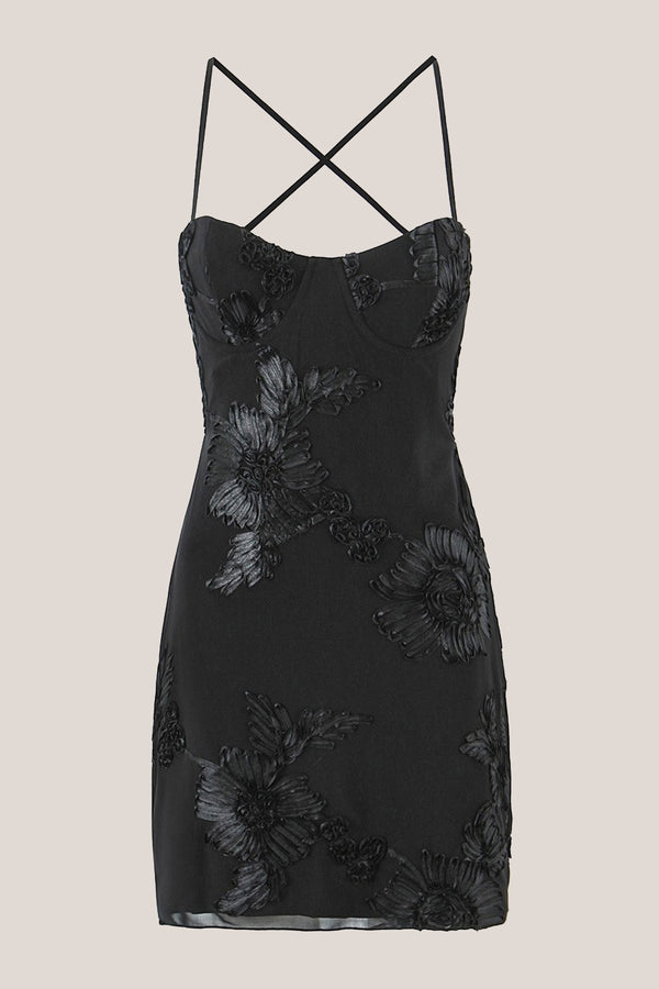 Spaghetti Straps Sheath Cotton Mini Dress in Black– SHE IS ME Dresses
