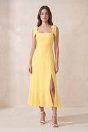 Square Neck A-Line Chiffon Midi Dress in Buttercup – SHE IS ME Dresses