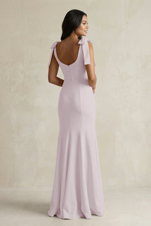 Square Neck Mermaid Bridesmaid Dress With Bow in Dusk - KISS BRIDAL Bridesmaid Dresses