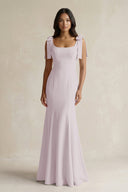 Square Neck Mermaid Bridesmaid Dress With Bow in Dusk - KISS BRIDAL Bridesmaid Dresses