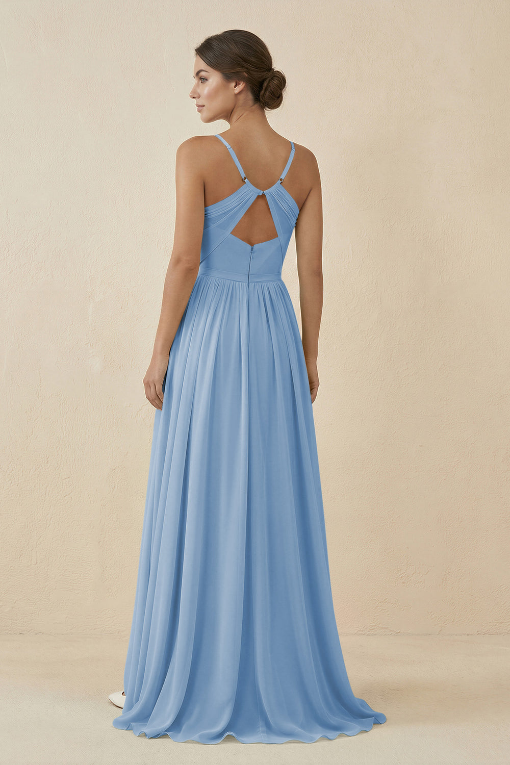 Sweetheart A-Line Chiffon Bridesmaid Dress in Steel Blue